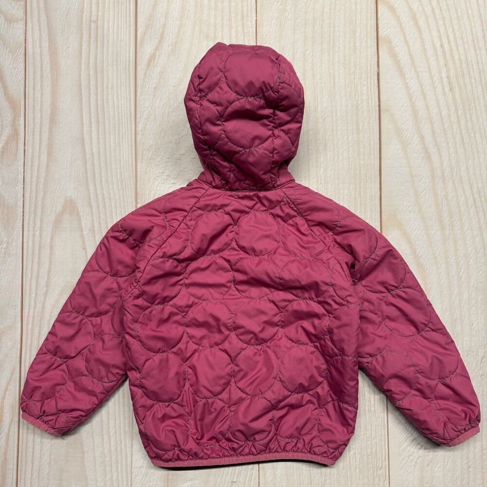 Patagonia Baby Girls Toddler 4T?? Reversible Puff-Ball Hooded Jacket Pink Deer - Picture 5 of 7